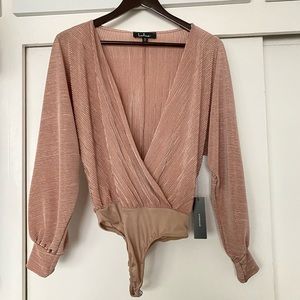 Lulus Pink Shimmer Bodysuit